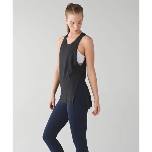 Lululemon Tie & Go Tank Top in Heathered Black - Picture 2 of 9